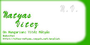 matyas vitez business card